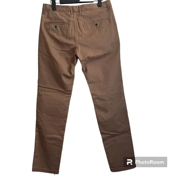 Perk Flat Front Slim Fit Stretch Feel Good Chinos Men’s 31x 32 Twill Casual NEW - Picture 4 of 13